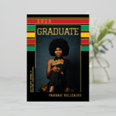 Pan African Photo Foil卒業発表 箔招待状 (立ち正面)