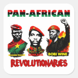 Pan-African Sticker – Sankara, Traore, Bobi Wine  スクエアシール