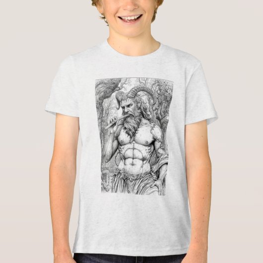 Pan Greek God of Nature and Music - Mythological A トライブレンドＴシャツ (正面)