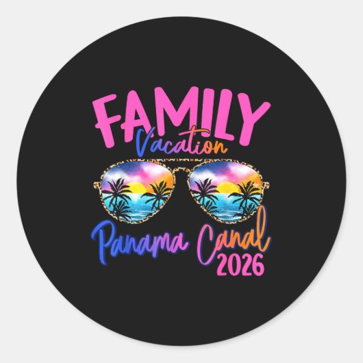 Panama C Vacation 2026 Souvenir Matching Family Gr ラウンドシール (正面)