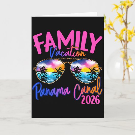 Panama Canal Vacation 2026 Souvenir Matching Famil カード (黄色い花)