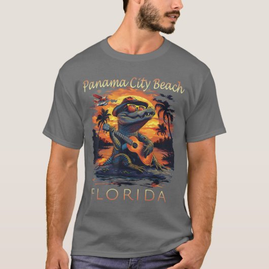 Panama City Beach Florida Vacation Cute Alligator Tシャツ (正面)
