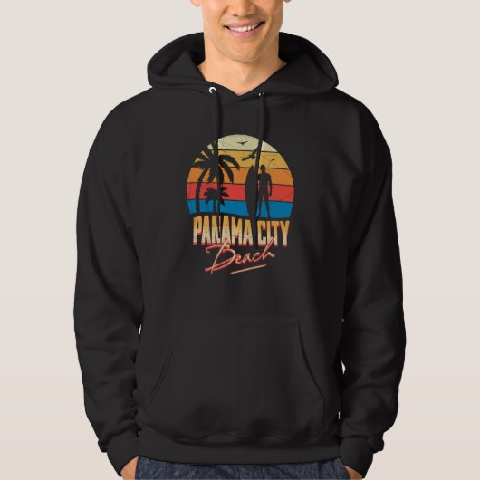 Panama City Florida Beach Surfing Surfer Ocean Sum パーカ (正面)