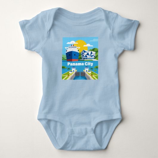Panama City Panama ベビーボディスーツ (正面)