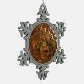 Panangのタイのカレー[พะแนง]…タイの通りの食糧 スノーフレークピューターオーナメント (左)