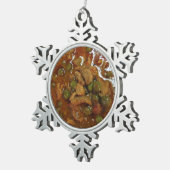 Panangのタイのカレー[พะแนง]…タイの通りの食糧 スノーフレークピューターオーナメント (右)