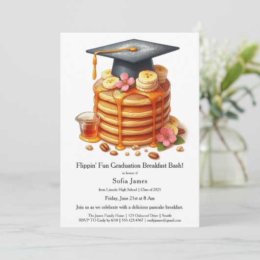 Pancake Graduation Breakfast Celebration 招待状 (スタンド正面)