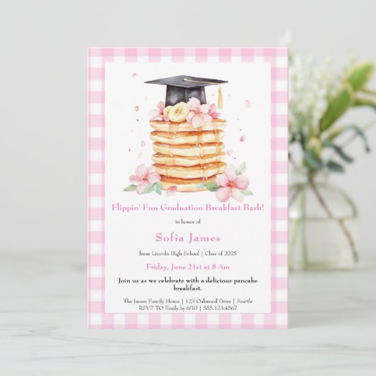 Pancake Graduation Breakfast Celebration  招待状 (スタンド正面)