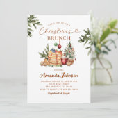 Pancake Hot Cocoa Holiday Party Christmas Brunch 招待状 (スタンド正面)