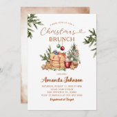 Pancake Hot Cocoa Holiday Party Christmas Brunch 招待状 (正面/裏面)