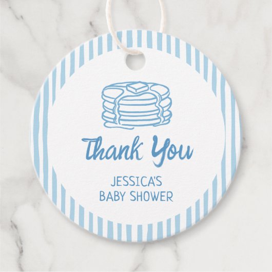 Pancakes and Pajamas Breakfast Boy Baby Shower フェイバータグ (正面)