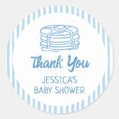 Pancakes and Pajamas Breakfast Boy Baby Shower ラウンドシール (正面)