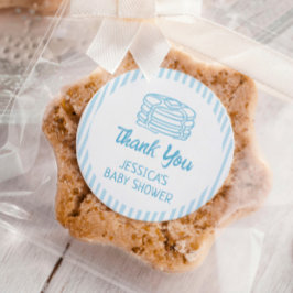 Pancakes and Pajamas Breakfast Boy Baby Shower ラウンドシール