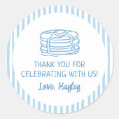 Pancakes and Pajamas Breakfast Thank You ラウンドシール (正面)