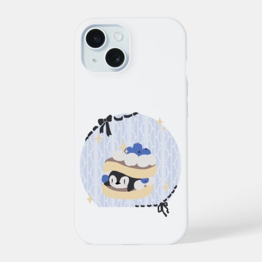 Pancakes and Penguins iPhone 15ケース (裏面)