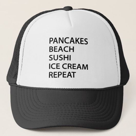 Pancakes Beach Sushi Ice Cream Repeat キャップ (正面)