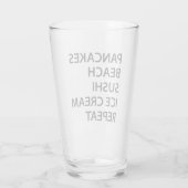 Pancakes Beach Sushi Ice Cream Repeat タンブラーグラス (裏面)