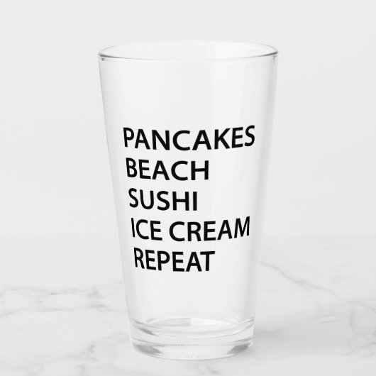 Pancakes Beach Sushi Ice Cream Repeat タンブラーグラス (正面)