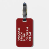 Pancakes Beach Sushi Ice Cream Repeat ラゲッジタグ (裏面縦)