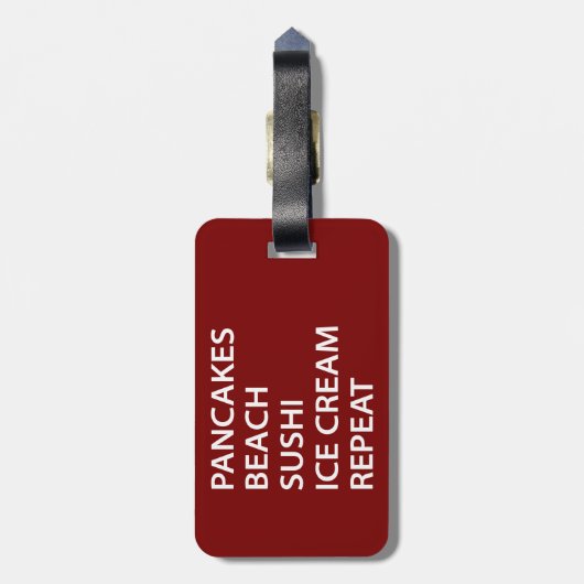 Pancakes Beach Sushi Ice Cream Repeat ラゲッジタグ (裏面縦)