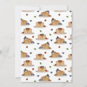 Pancakes Brunch Pink Botanical Bridal Shower 招待状 (裏面)