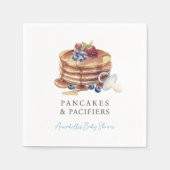 Pancakes & Pacifiers Blue Boy Baby Shower スタンダードカクテルナプキン (正面)