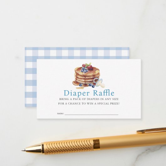 Pancakes & Pacifiers Blue Boy Diaper Raffle Ticket エンクロージャーカード (正面/裏面インサイチュ)