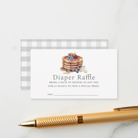 Pancakes & Pacifiers Gray Diaper Raffle Ticket エンクロージャーカード (正面/裏面インサイチュ)