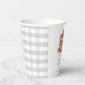 Pancakes & Pacifiers Gray Gingham Baby Shower 紙コップ (右)