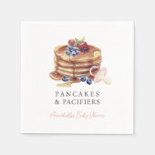 Pancakes & Pacifiers Pink Girl Baby Shower スタンダードカクテルナプキン (正面)