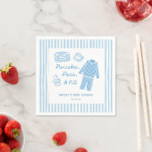 Pancakes, Pacis & PJs Boy Baby Shower スタンダードカクテルナプキン (インサイチュ)