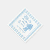 Pancakes, Pacis & PJs Boy Baby Shower スタンダードカクテルナプキン (角)