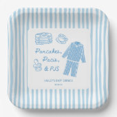 Pancakes, Pacis & PJs Boy Baby Shower ペーパープレート (正面)