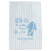 Pancakes, Pacis & PJs Boy Baby Shower ミディアムペーパーバッグ (裏面)