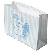 Pancakes, Pacis & PJs Boy Baby Shower ラージペーパーバッグ (裏面アングル)