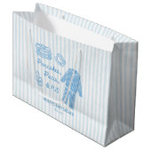 Pancakes, Pacis & PJs Boy Baby Shower ラージペーパーバッグ (正面アングル)