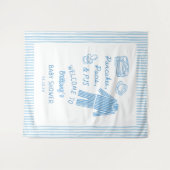 Pancakes, Pacis & PJs Boy Baby Shower Welcome  タペストリー (正面(横))