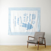 Pancakes, Pacis & PJs Boy Baby Shower Welcome  タペストリー (インサイチュ(横))