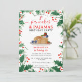 Pancakes Pajamas PJ's Girl Christmas Birthday 招待状 (スタンド正面)