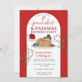 Pancakes Pajamas PJ's Girl Christmas Birthday 招待状 (正面)