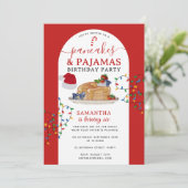 Pancakes Pajamas PJ's Girl Christmas Birthday 招待状 (スタンド正面)