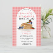 Pancakes Pajamas PJ's Girl Kids Birthday Party 招待状 (スタンド正面)