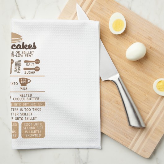 Pancakes Recipe Kitchen Towel – Fun キッチンタオル (四つ折り)