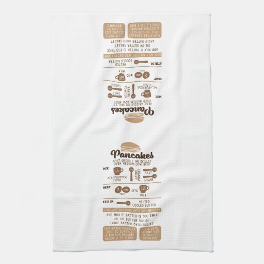 Pancakes Recipe Kitchen Towel – Fun キッチンタオル (縦)
