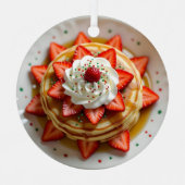 Pancakes with Whipped Cream Personalized Christmas メタルオーナメント (正面)