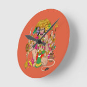 Panchmukhi Hanuman Wall Clock  ラウンド壁時計 (傾斜)