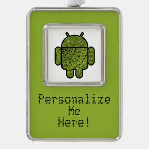 Pancho Doodle キャラクター for Android™ ロボット シルバープレートフレームオーナメント