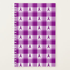 Pancreatic Cancer Awareness Plaid Planner, Purple プランナー手帳