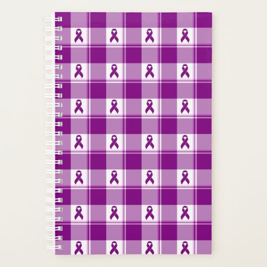 Pancreatic Cancer Awareness Plaid Planner, Purple プランナー手帳 (正面)