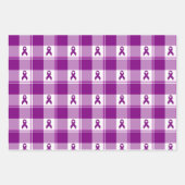 Pancreatic Cancer Awareness Plaid Wrapping Paper ラッピングペーパーシート (正面2)